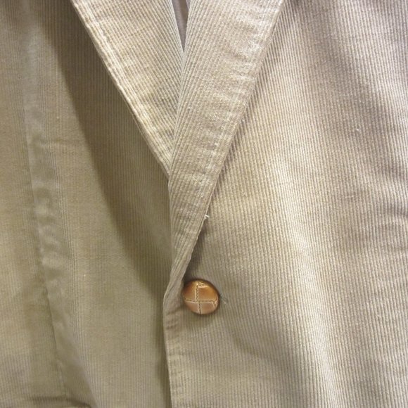 RETRO 70'S HAGAR CORDUROY BLAZER, TAN, SIZE 42 - Picture 2 of 13